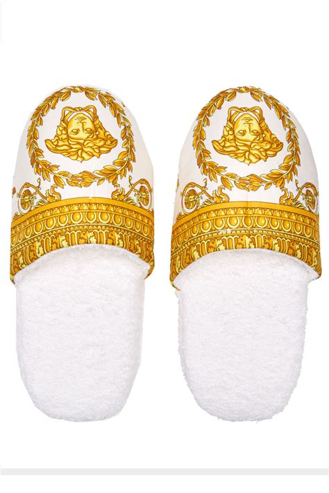 white versace slippers